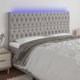 vidaXL Κεφαλάρι Κρεβατιού με LED, Ανοιχτό Γκρι, 180x7x118/128 cm, Ύφασμα