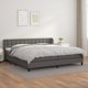 vidaXL Κρεβάτι kontynental με στρώμα, γκρι, οικοδερμα 200x200 εκ