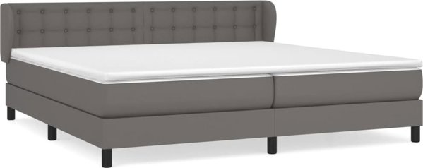 vidaXL Κρεβάτι kontynental με στρώμα, γκρι, οικοδερμα 200x200 εκ