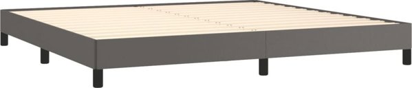 vidaXL Κρεβάτι kontynental με στρώμα, γκρι, οικοδερμα 200x200 εκ