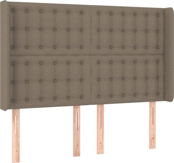 vidaXL Lozko kontynentalne me togania, taupe, 140x200 cm, tkanina