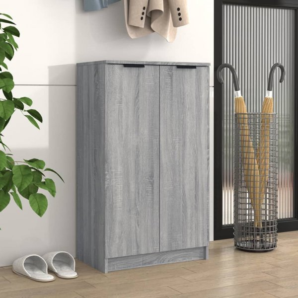 vidaXL Ντουλάπι παπουτσιών, γκρι σονομά δρυς, 59x35x100 cm