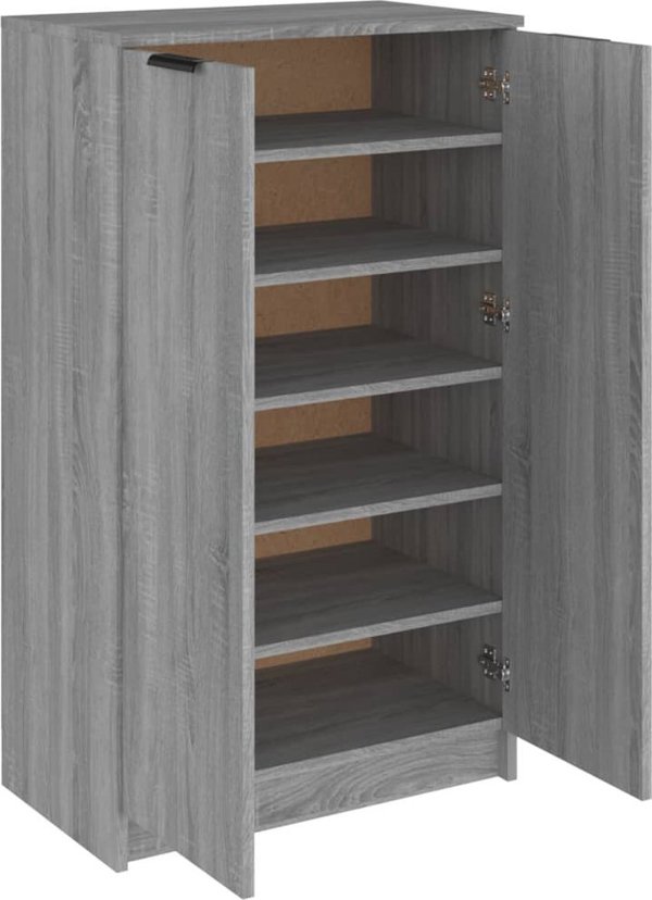 vidaXL Ντουλάπι παπουτσιών, γκρι σονομά δρυς, 59x35x100 cm