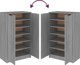 vidaXL Ντουλάπι παπουτσιών, γκρι σονομά δρυς, 59x35x100 cm
