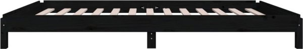 vidaXL Στοιβαζόμενο κρεβάτι, μαύρο, 75 x 190 cm, μασίφ πεύκο