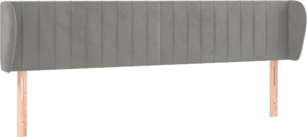 vidaXL Υποστήριγμα κεφαλής uszak ανοιχτού γκρι 203x23x78/88 cm βελούδο