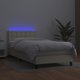 vidaXL lozko kontynentalne z LED, materac, kremowe, ekoskora 100x200cm