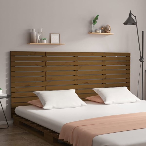 vidaXL Κεφαλάρι κρεβατιού, μέλι καφέ, 166x3x91,5 εκ, από ξύλο πεύκου