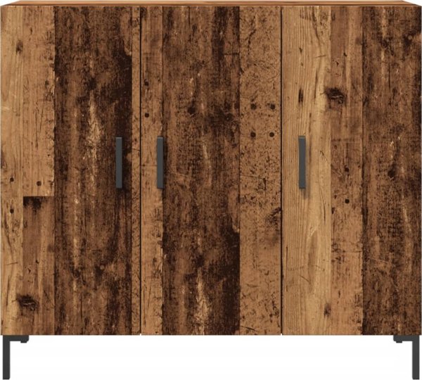 vidaXL Ντουλάπι, παλιό ξύλο, 90x34x80 εκ, ξυλοειδές υλικό