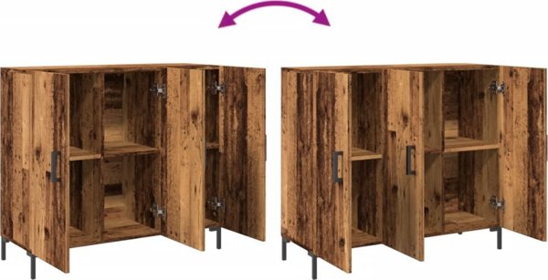 vidaXL Ντουλάπι, παλιό ξύλο, 90x34x80 εκ, ξυλοειδές υλικό