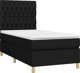 vidaXL Κρεβάτι continental με στρώμα, μαύρο, 90 x 190 cm, ύφασμα