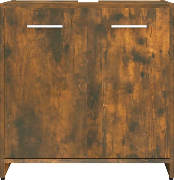 vidaXL Έπιπλο μπάνιου από καπνιστή δρυς, 60x33x60 cm