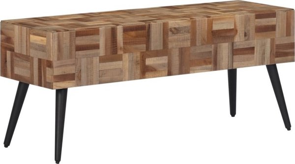 vidaXL Πάγκος, 110x35x45 cm, από μασίφ ανακυκλωμένο ξύλο τεϊκού