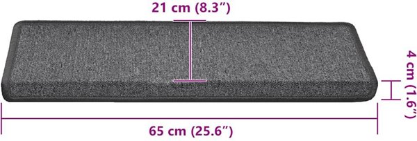 vidaXL Αυτοκόλλητα Πατήματα Σκάλας 65x21x4 εκ. 30 τμχ. Σκούρο Γκρι