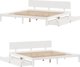 vidaXL Κάδρο κρεβατιού με συρτάρια λευκό 180x200 cm μασίφ πεύκο