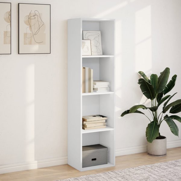 vidaXL Βιβλιοθήκη, λευκή, 40x30x152 εκ, ξυλοπαλμάδα