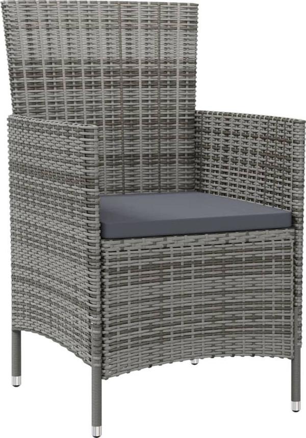 vidaXL vidaXL 3-cz. zestaw mebli ogrodowych z poduszkami, rattan PE, szary