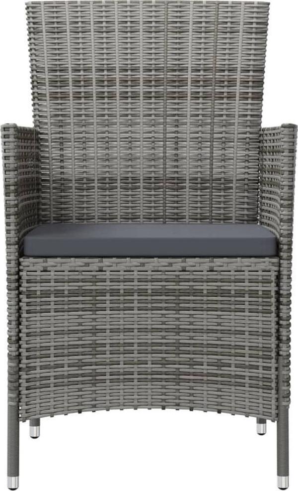 vidaXL vidaXL 3-cz. zestaw mebli ogrodowych z poduszkami, rattan PE, szary