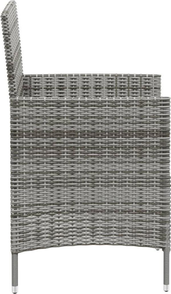 vidaXL vidaXL 3-cz. zestaw mebli ogrodowych z poduszkami, rattan PE, szary