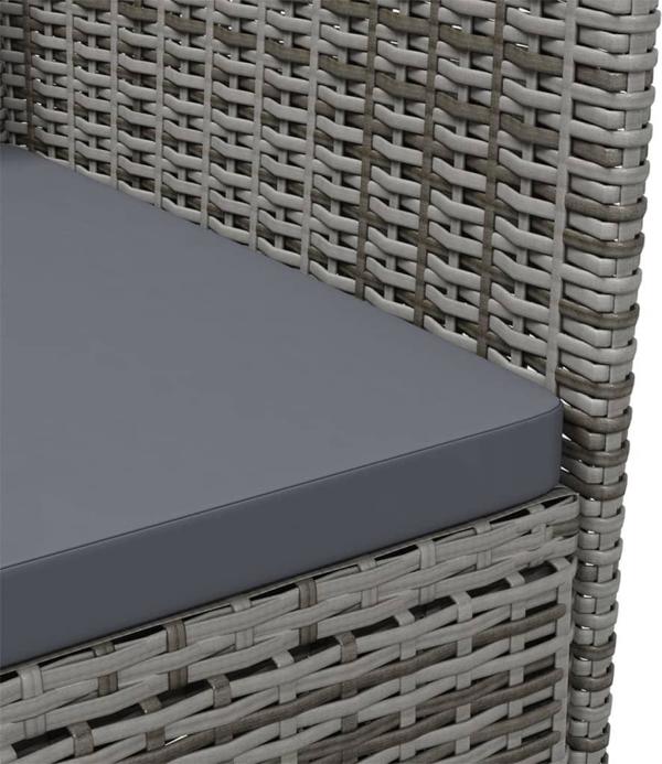 vidaXL vidaXL 3-cz. zestaw mebli ogrodowych z poduszkami, rattan PE, szary