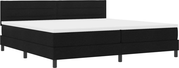 vidaXL Κρεβάτι Box Spring με Στρώμα & LED 200x200 cm Μαύρο Υφασμάτινο