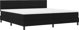 vidaXL Κρεβάτι Box Spring με Στρώμα & LED 200x200 cm Μαύρο Υφασμάτινο