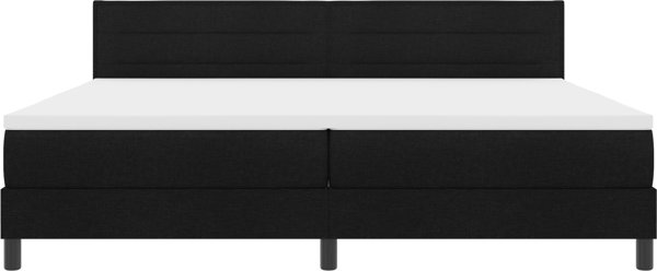 vidaXL Κρεβάτι Box Spring με Στρώμα & LED 200x200 cm Μαύρο Υφασμάτινο