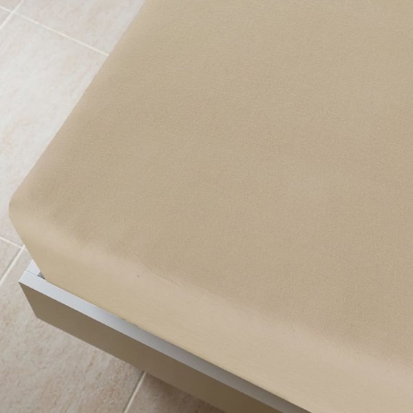 vidaXL Σεντόνι Jersey Cotton σε χρώμα taupe, 90x200 εκ