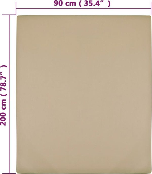 vidaXL Σεντόνι Jersey Cotton σε χρώμα taupe, 90x200 εκ