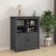 vidaXL Szafka, szara, 83x41,5x100 cm, lite drewno sosnowe