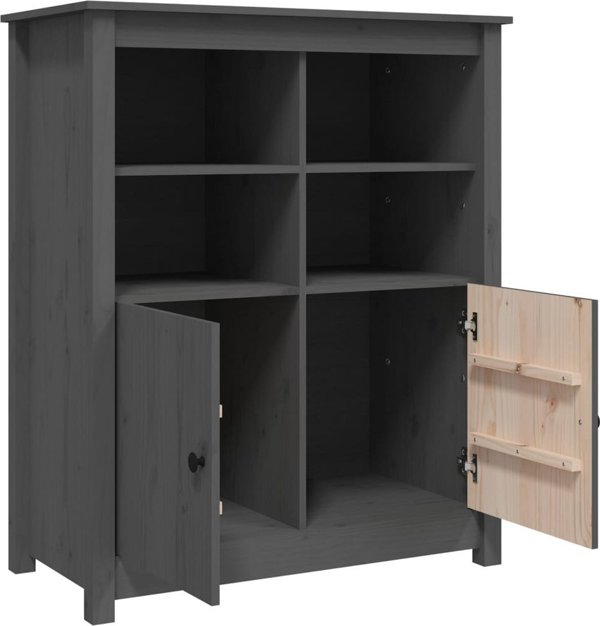 vidaXL Szafka, szara, 83x41,5x100 cm, lite drewno sosnowe