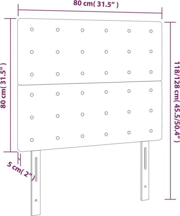 vidaXL Zaglowki do lozka 2 szt czarny 80x5x78/88cm sztuczna skora