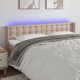 vidaXL Κεφαλάρι κρεβατιού με LED, cappuccino, 163x16x78/88 εκ., οικοδερμα