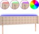 vidaXL Κεφαλάρι κρεβατιού με LED, cappuccino, 163x16x78/88 εκ., οικοδερμα