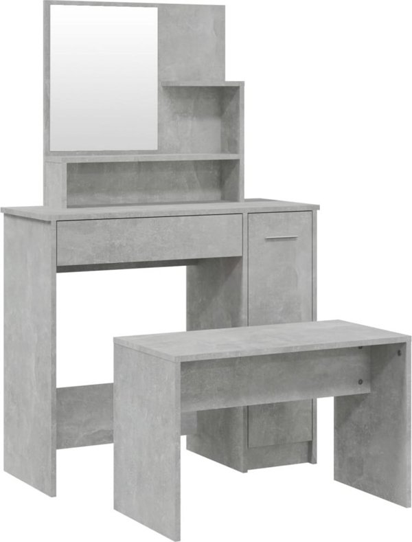 vidaXL Zestaw με τουαλέτα, γκρι σκυροδέματος, 86,5 x 35 x 136 cm