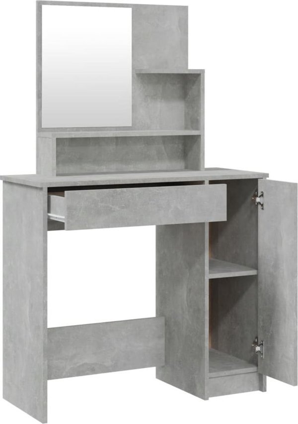 vidaXL Zestaw με τουαλέτα, γκρι σκυροδέματος, 86,5 x 35 x 136 cm