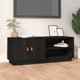 vidaXL vidaXL Szafka pod TV, czarna, 105x34x40 cm, lite drewno sosnowe
