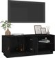 vidaXL vidaXL Szafka pod TV, czarna, 105x34x40 cm, lite drewno sosnowe