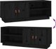 vidaXL vidaXL Szafka pod TV, czarna, 105x34x40 cm, lite drewno sosnowe