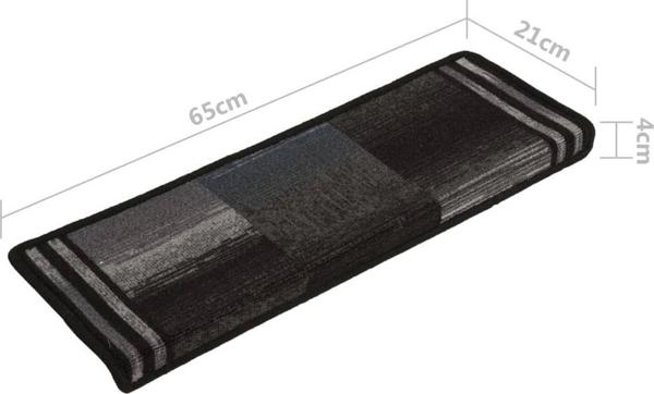 vidaXL Αυτοκόλλητες επενδύσεις σκαλοπατιών, 5 τεμάχια, 65x25 cm, μαύρο-γκρι