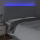 vidaXL Κεφαλάρι για κρεβάτι με LED, ανοιχτό γκρι, 160x5x118/128 cm, ύφασμα