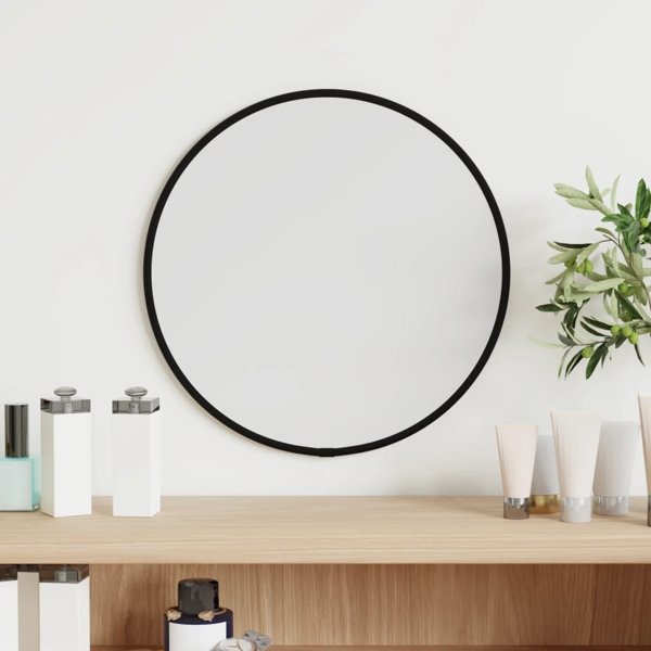 vidaXL Lustro scienne, czarne, 30 cm, okragle
