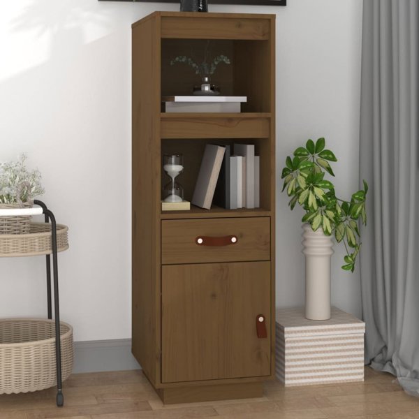 vidaXL Regal, μελί καφέ, 34x40x108,5 cm από μασίφ πεύκο