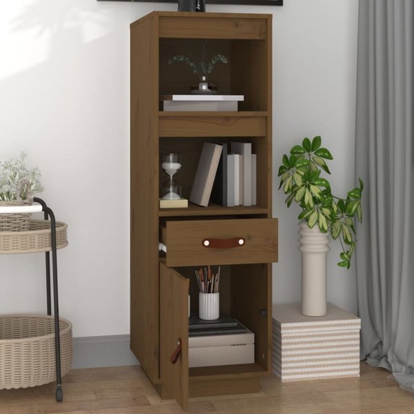 vidaXL Regal, μελί καφέ, 34x40x108,5 cm από μασίφ πεύκο