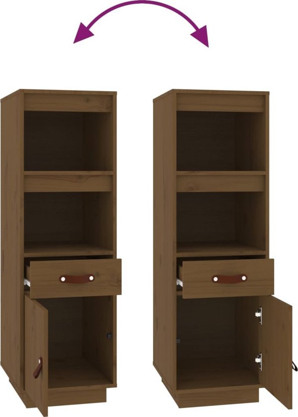 vidaXL Regal, μελί καφέ, 34x40x108,5 cm από μασίφ πεύκο