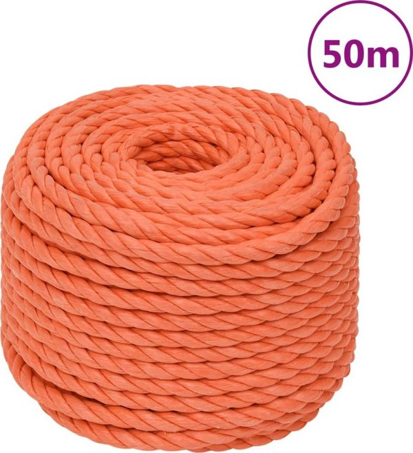 vidaXL Σχοινί εργασίας, πορτοκαλί, 14 mm, 50 m, πολυπροπυλένιο