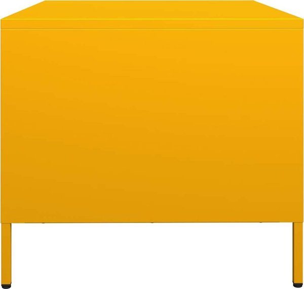 vidaXL Stolik kawowy, musztarda, 101,5x50x43,5 , stal