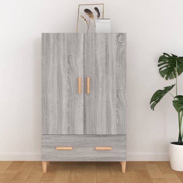vidaXL Ντουλάπι, γκρι δρυς Σονόμα, 70x31x115 εκ., ξυλοπολυμερές υλικό