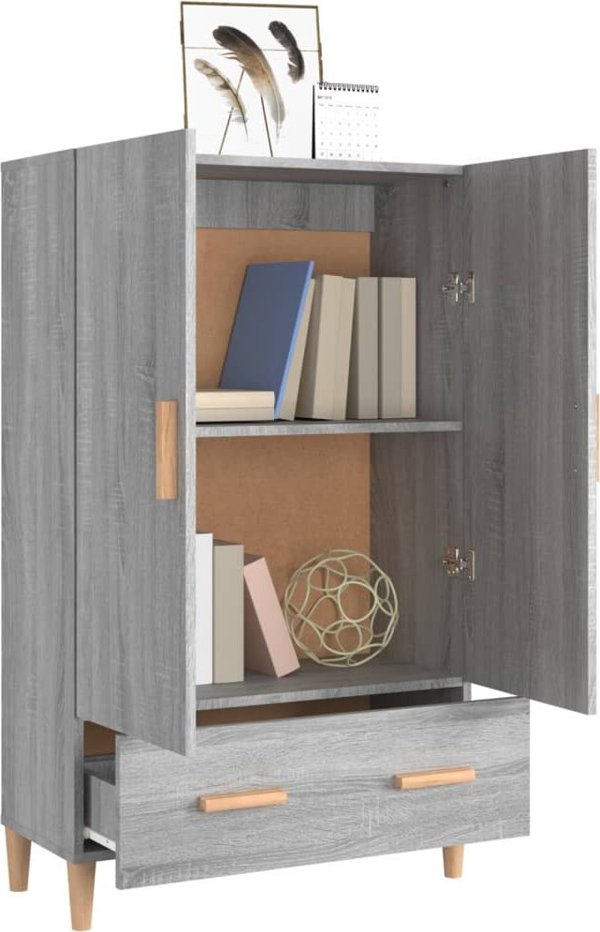 vidaXL Ντουλάπι, γκρι δρυς Σονόμα, 70x31x115 εκ., ξυλοπολυμερές υλικό