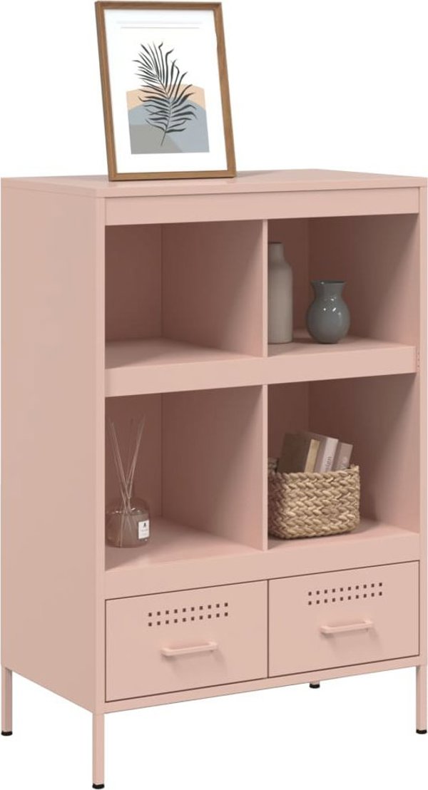 vidaXL Ντουλάπι, ροζ, 68x39x101,5 εκ., από χάλυβα
